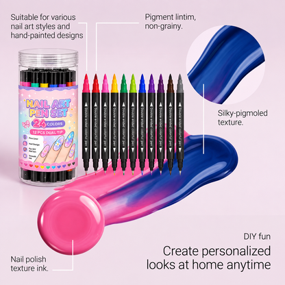 🌸Last Day Buy 2 Get 1 Free🌈12 Colors Dual Ended Nail Art Pens Set